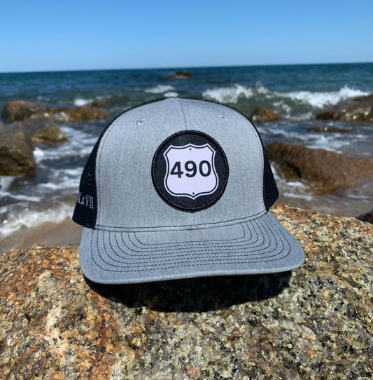 Route 490™ Trucker Hat with Color Patch - Heather Gray/Black